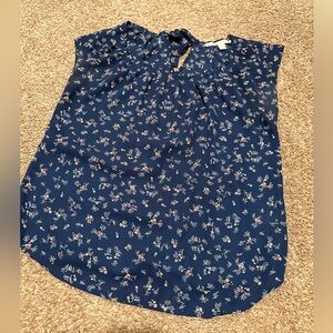 LC Lauren Conrad - Floral Navy Blue Top - Size Small